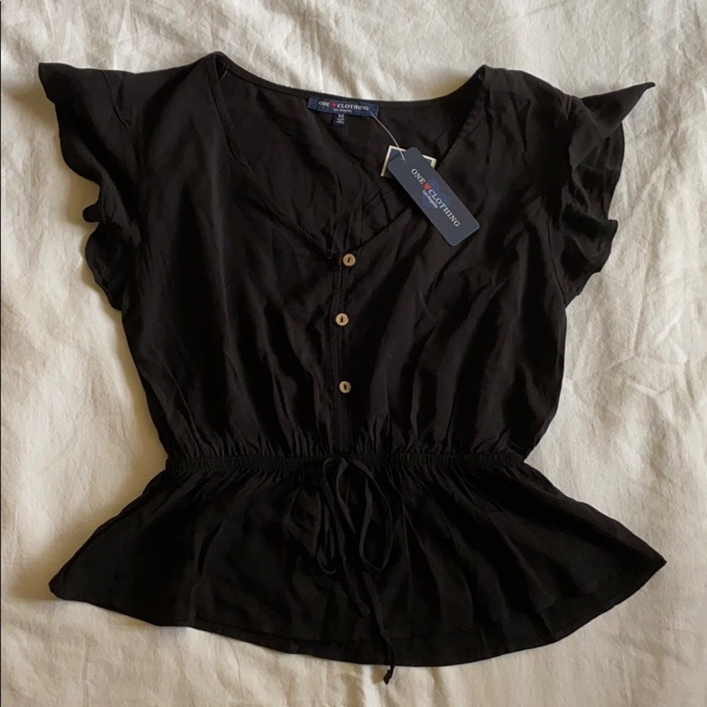 Black peplum top